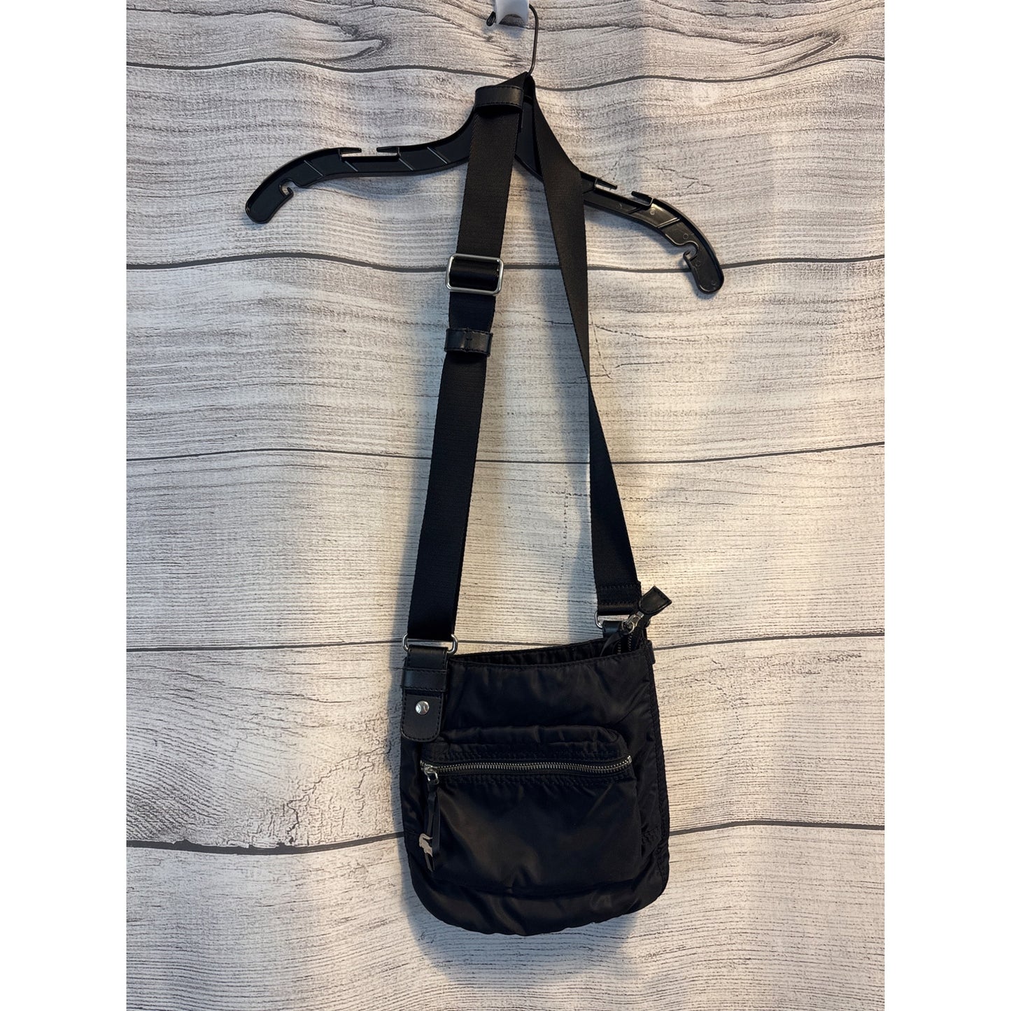 Lacoste Black Nylon Crossbody Bag With Adjustable Strap