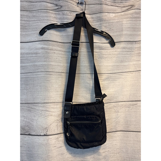 Lacoste Black Nylon Crossbody Bag With Adjustable Strap
