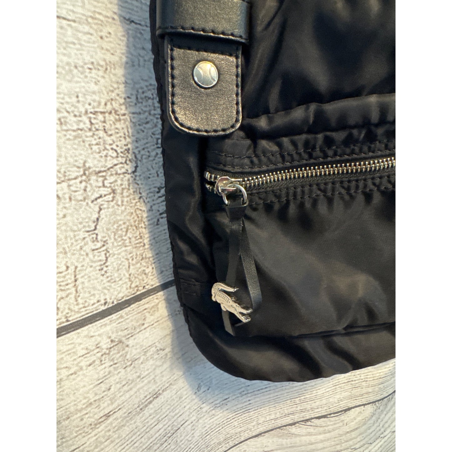Lacoste Black Nylon Crossbody Bag With Adjustable Strap