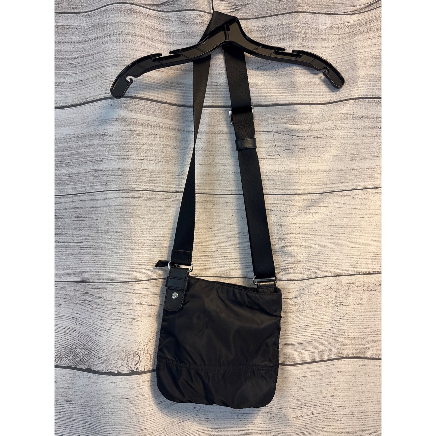 Lacoste Black Nylon Crossbody Bag With Adjustable Strap