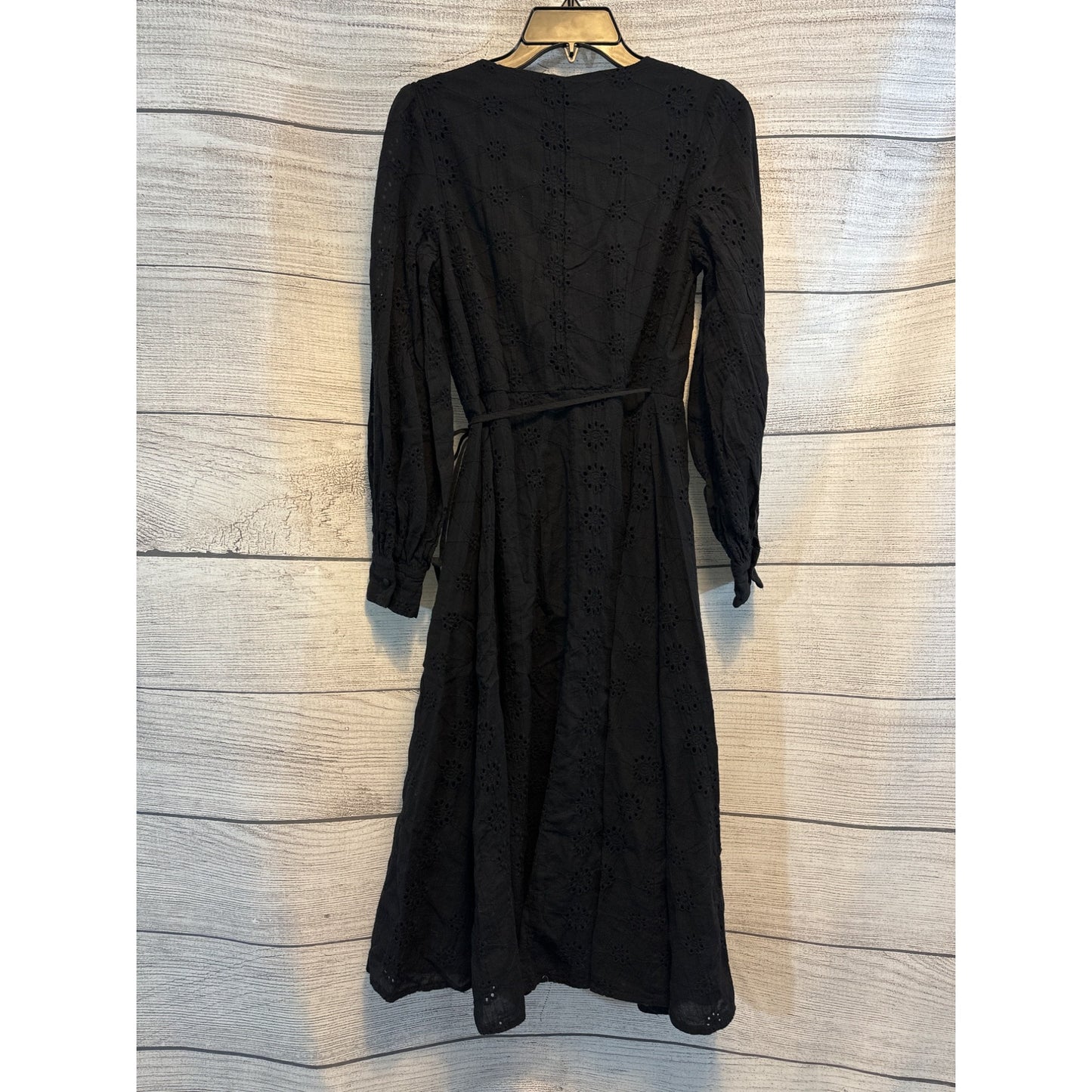 Somerset Long Sleeve Black Eyelet Wrap Dress Size 8