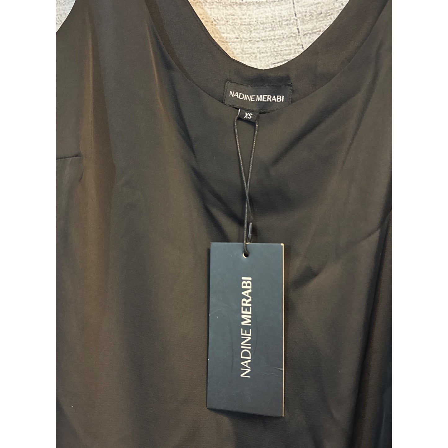 NWT Nadine Merabi Black Feather Trim Chloe Dress Size XS