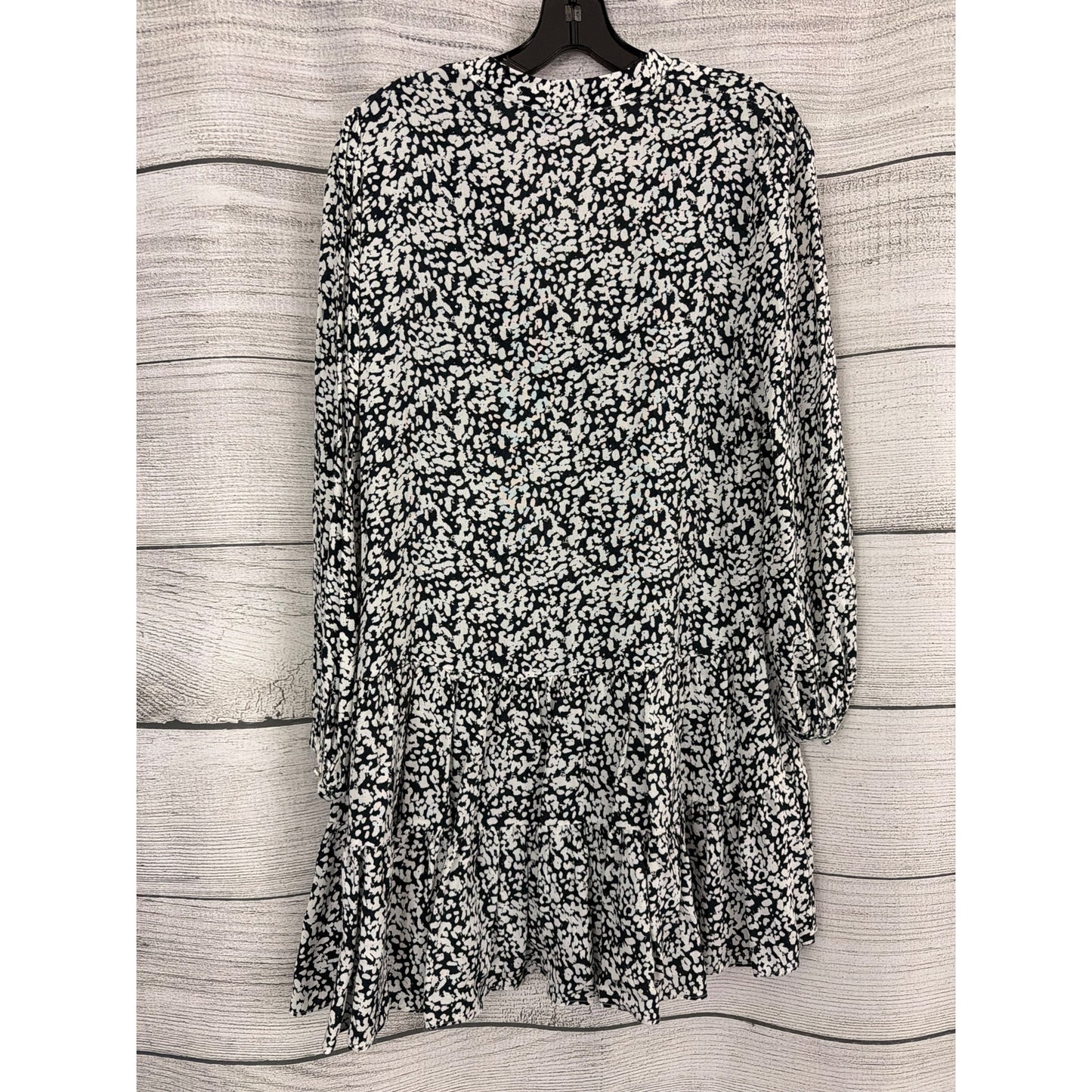 Zara Black & White Abstract Long Sleeve Mini Dress Size S