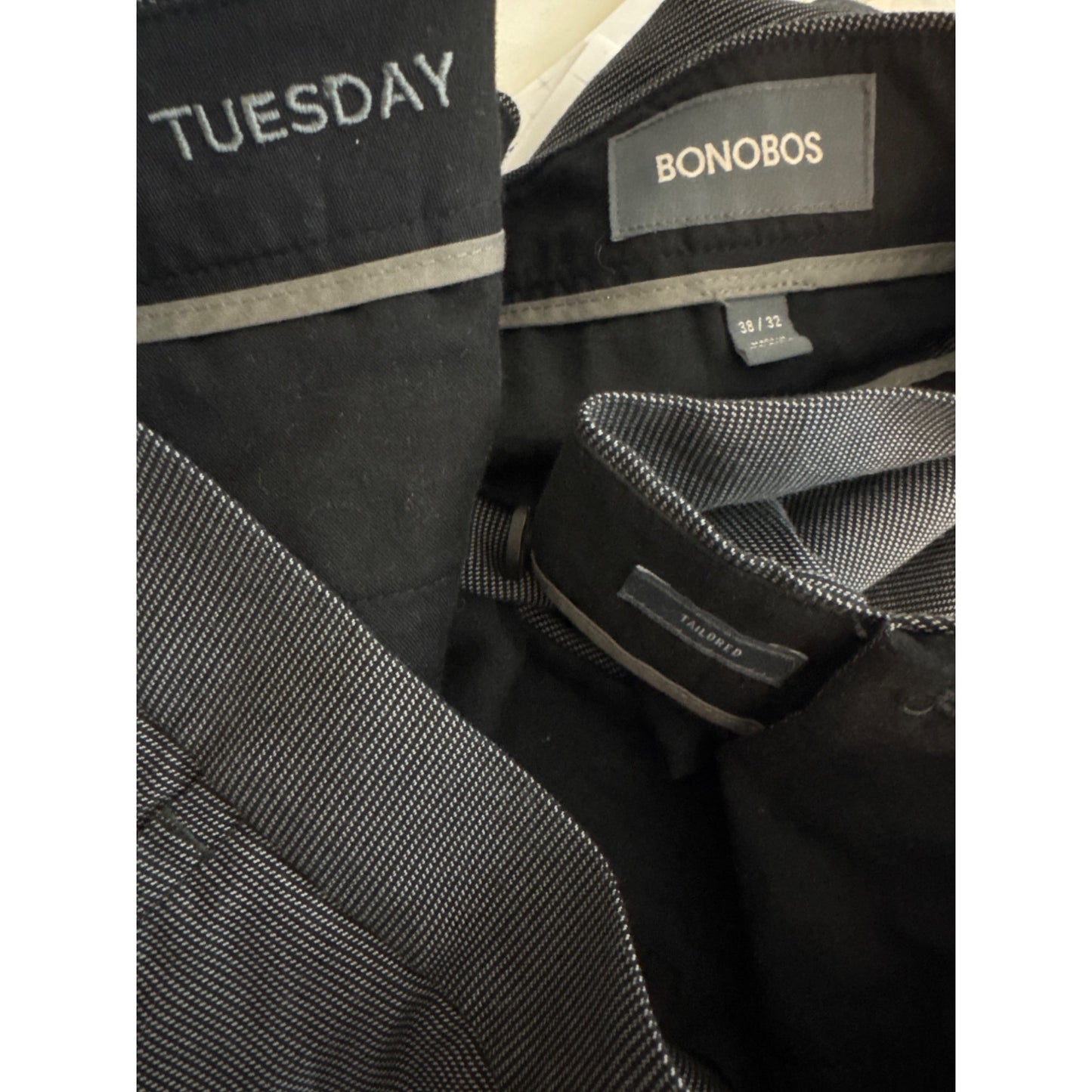 Bonobos Mens Gray Slim-Fit Tuesday Dress Pants 38/32