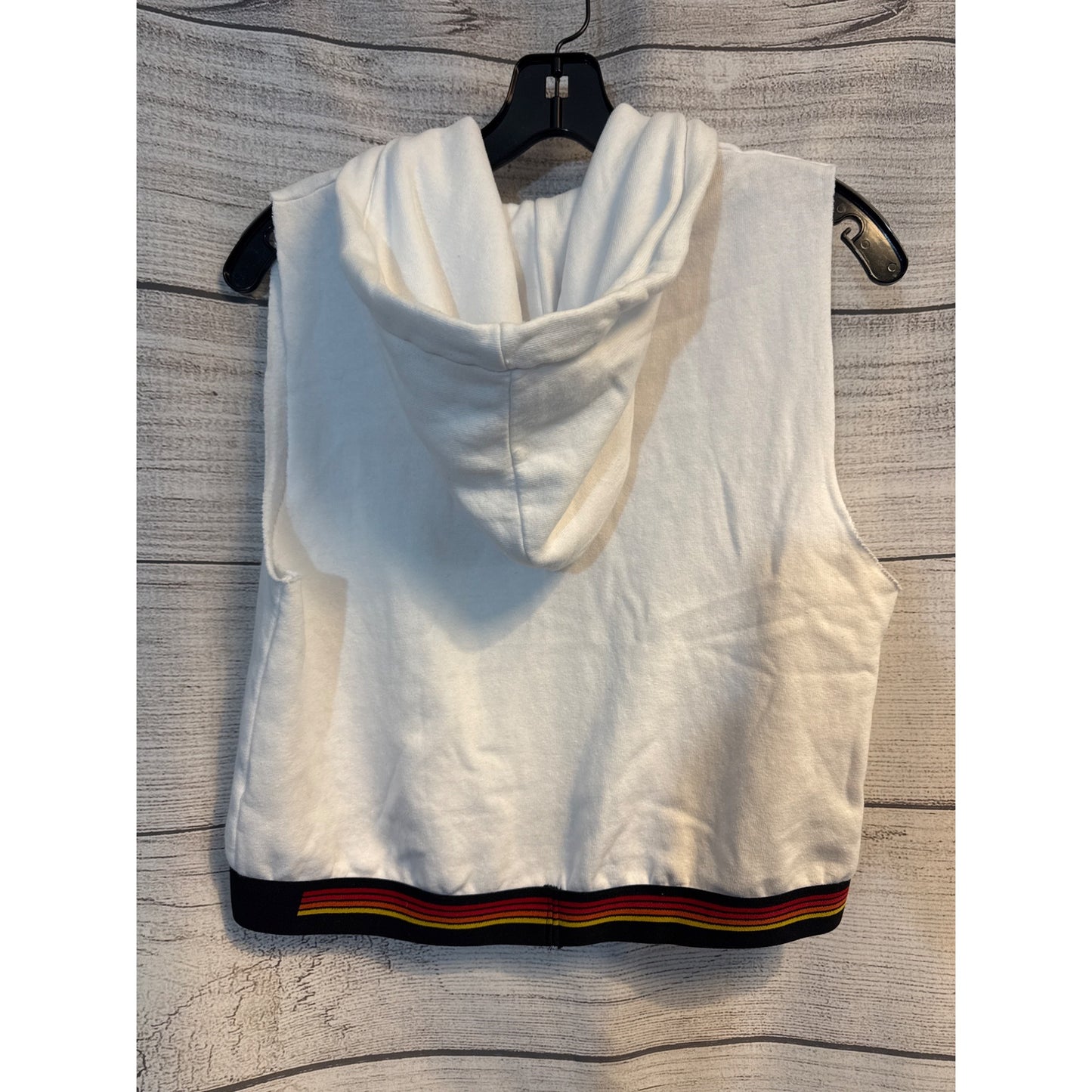 Aviator Nation Logo Stripe Sleeveless Crop Pullover Hoodie Size S