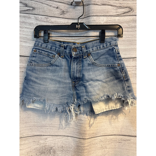 Levis Distressed Denim Cutoff Shorts Frayed Hem Size