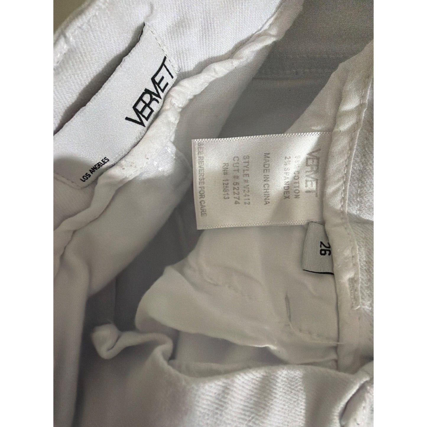 Vervet White Distressed High-Rise Jeans Size 26