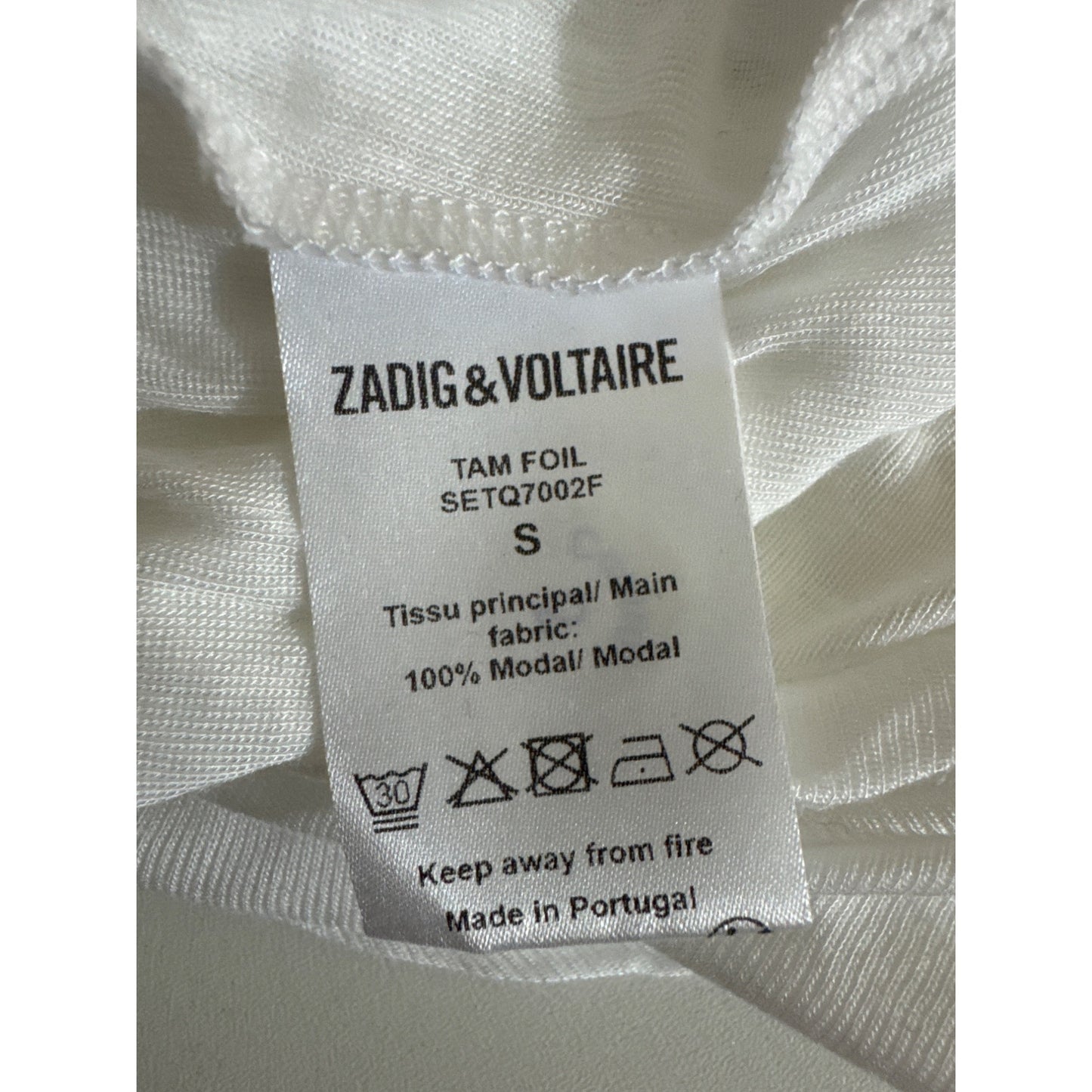 Zadig & Voltaire Sleeveless Tam Metallic-Trim Tank Size S