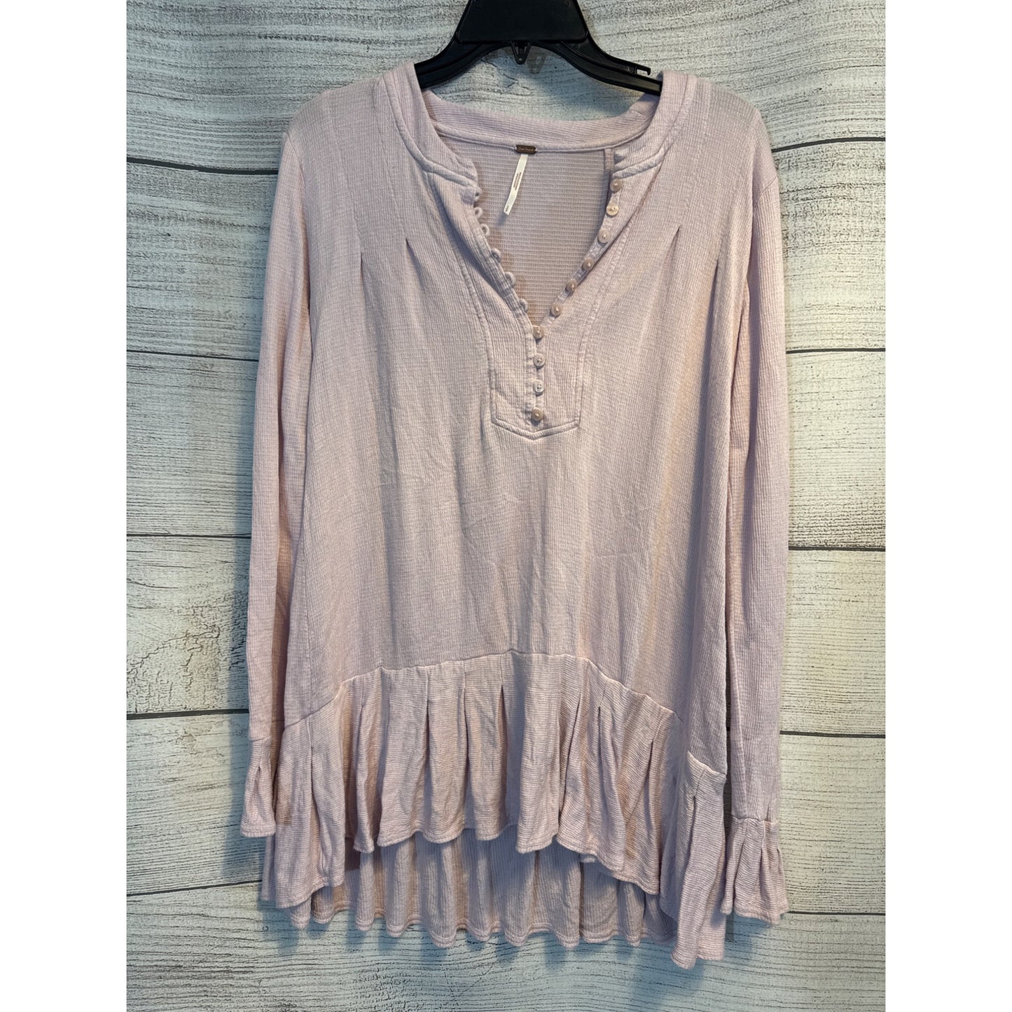 Free People Dusty Lavendar Long Sleeve Peplum Tunic Size S