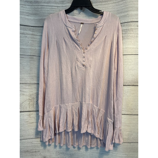Free People Dusty Lavendar Long Sleeve Peplum Tunic Size S
