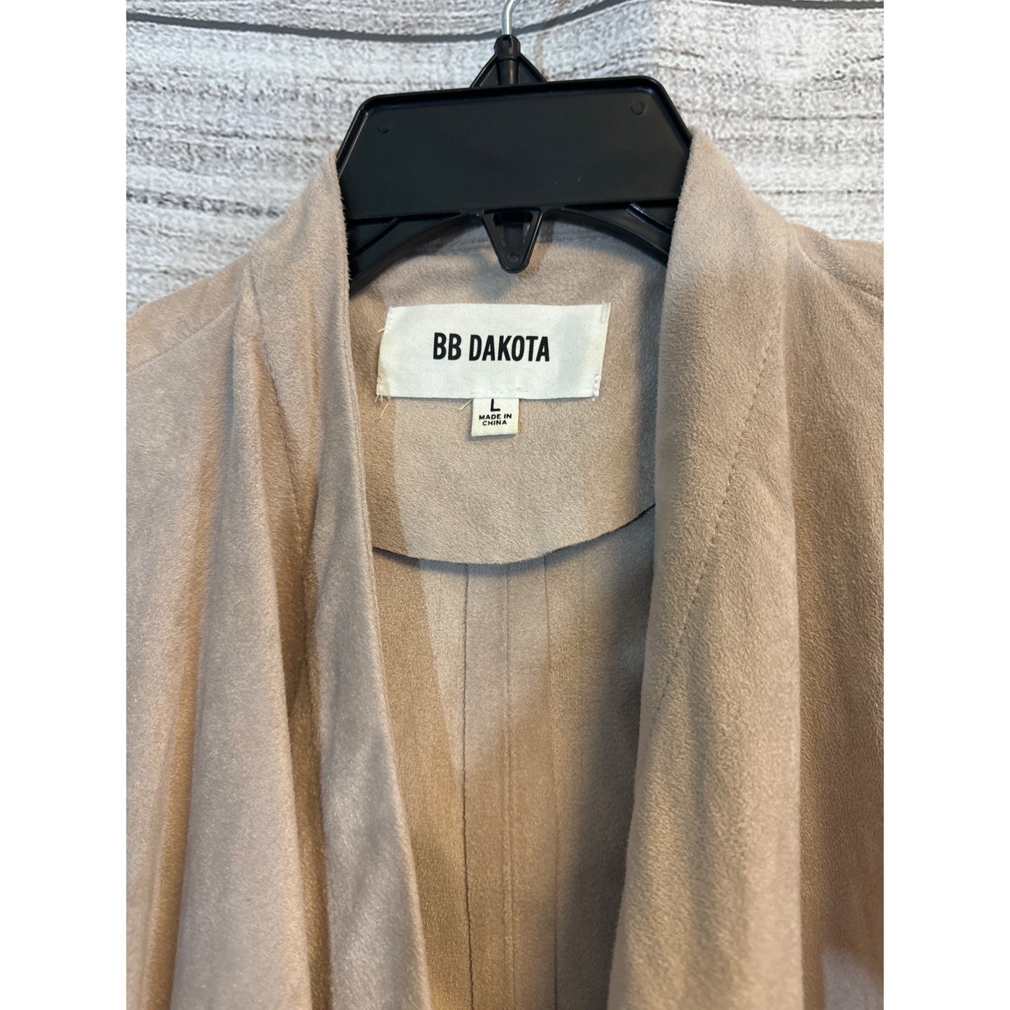 BB Dakota Suede-Like Drape Front Jacket With Grommet Detail Size L