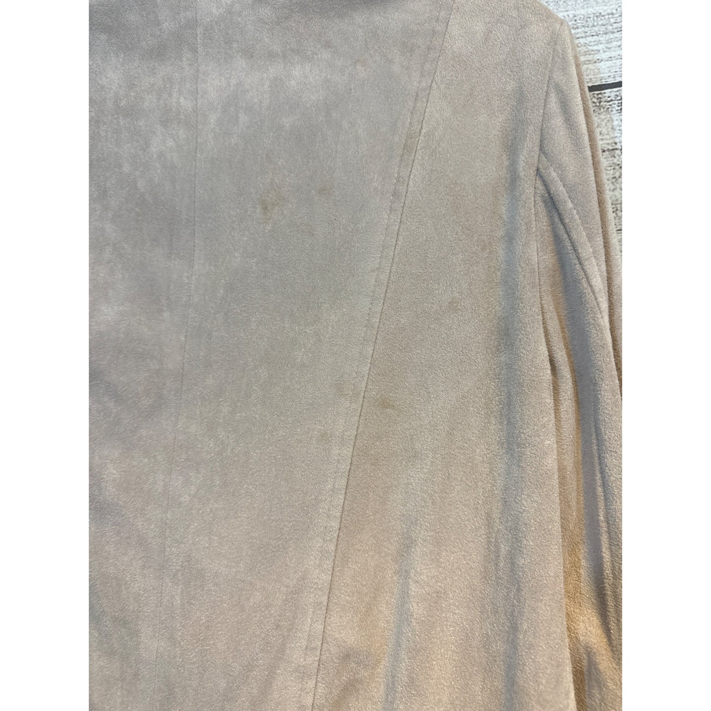 BB Dakota Suede-Like Drape Front Jacket With Grommet Detail Size L