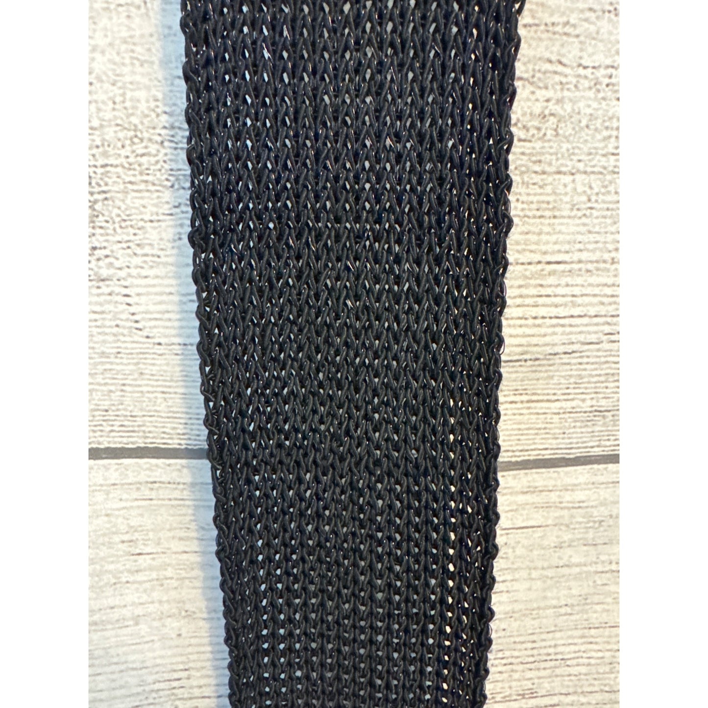 Suzi Roher Black Knit Stretch Belt With Metal Buckle