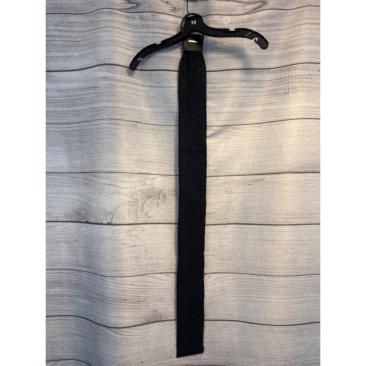 Suzi Roher Black Knit Stretch Belt With Metal Buckle