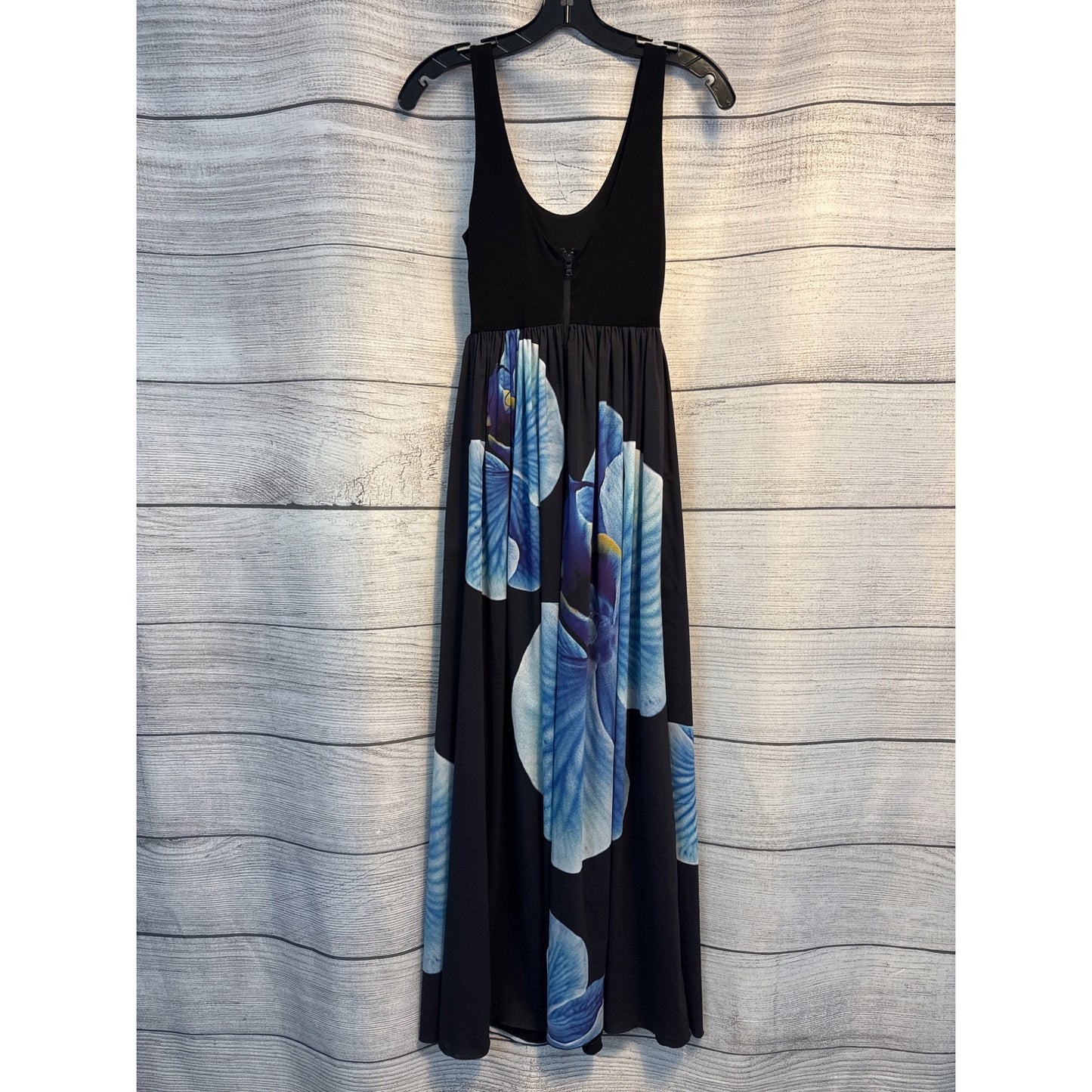 NWT Alice + Olivia Scoop Black & Blue Floral Print Sleeveless Dress Size 2