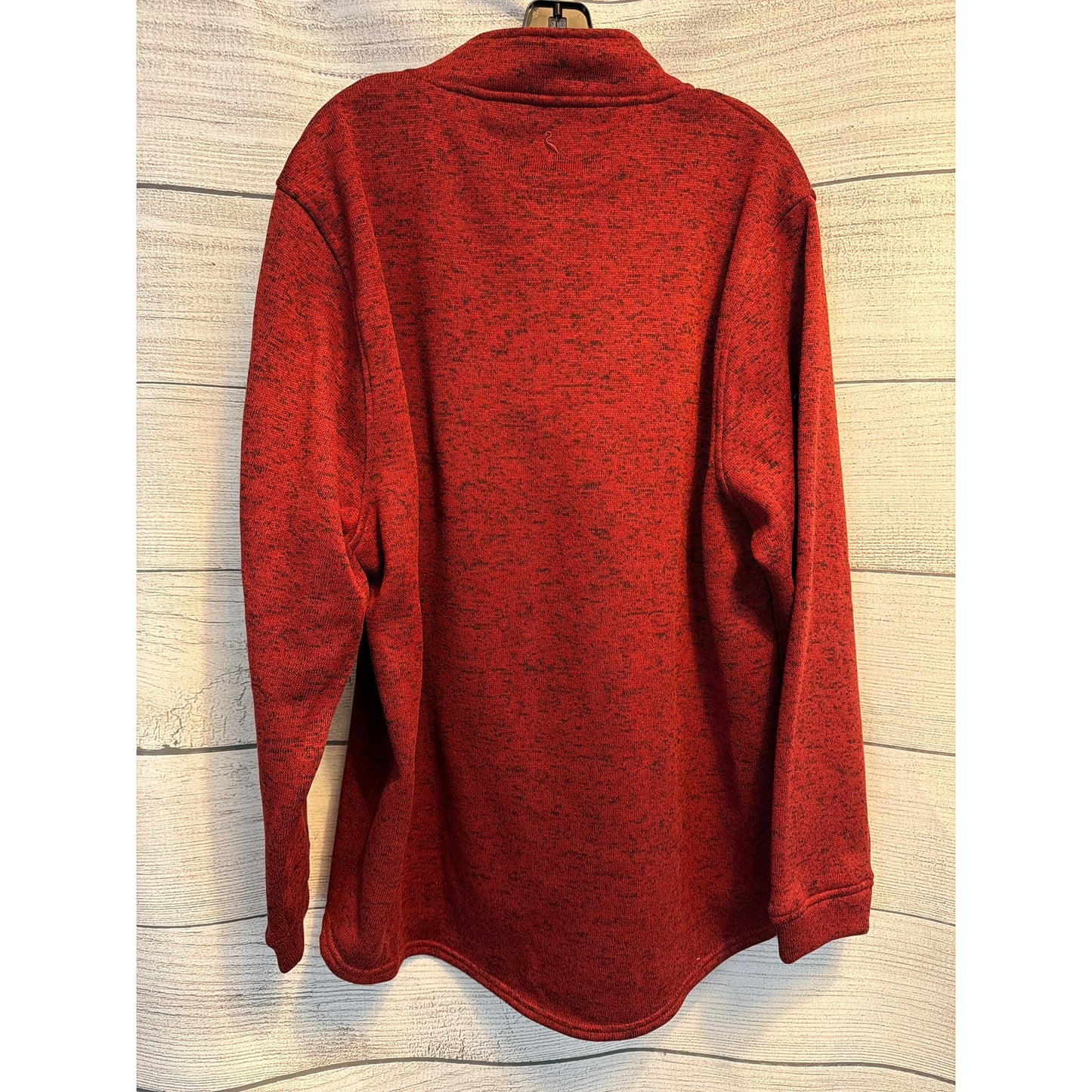 Tailorbyrd Collection Red Heathered Pullover Sweater With Button Collar XXL