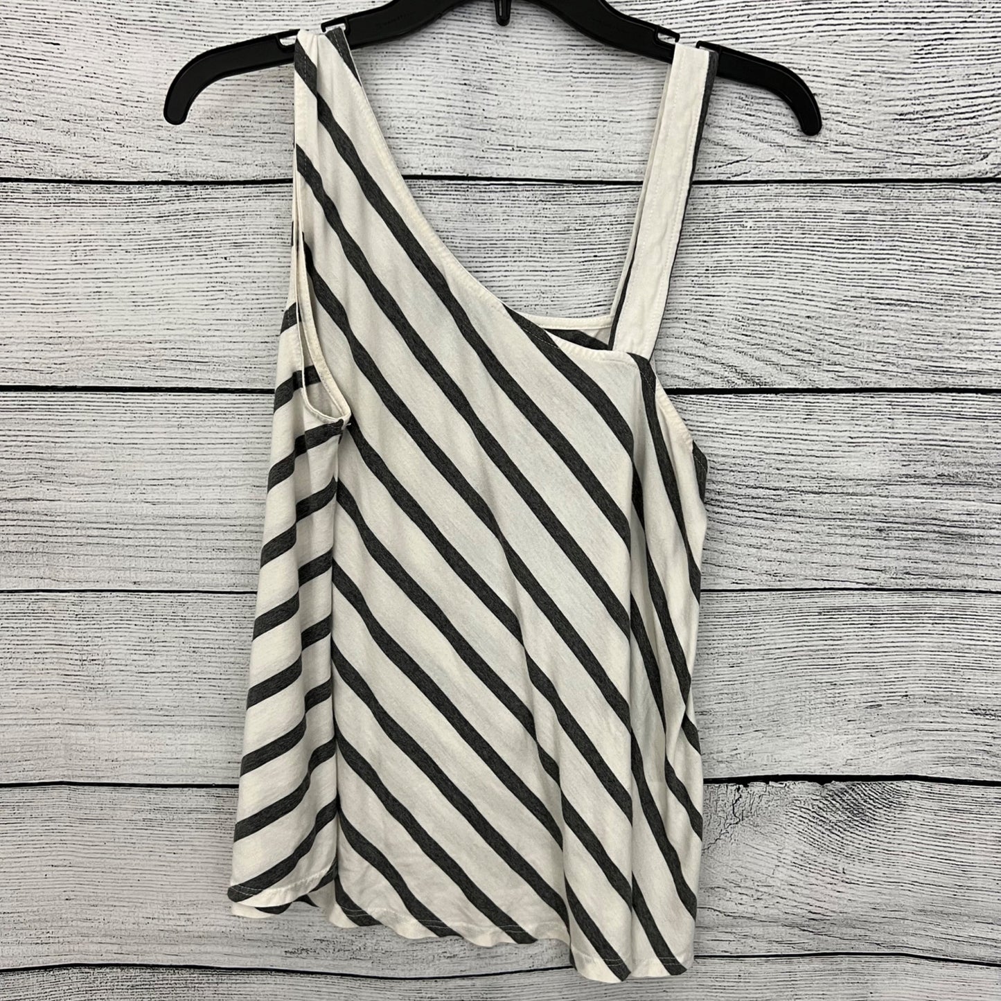 Sunday in Brooklyn Striped Asymmetrical One-Shoulder Tank Top Size L