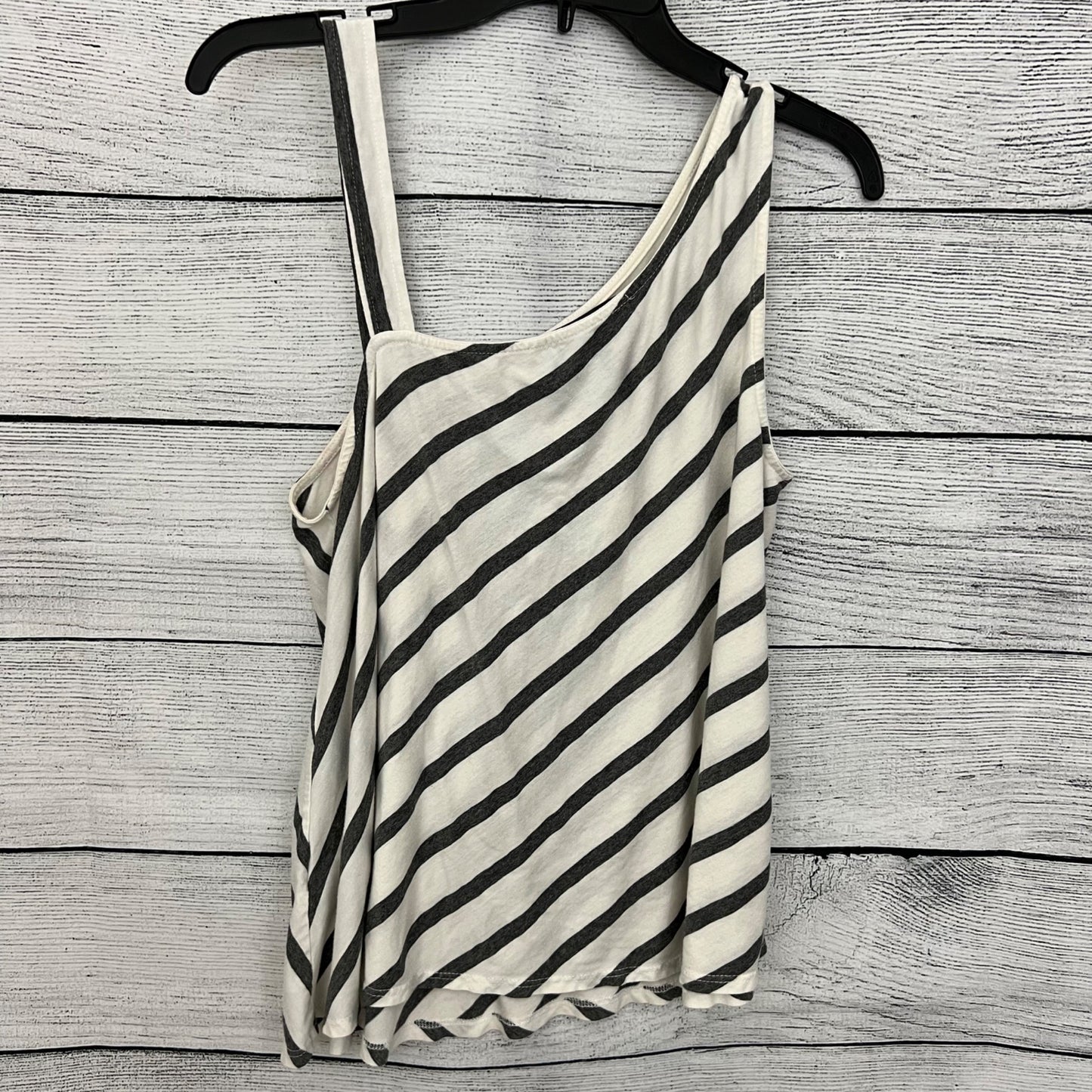 Sunday in Brooklyn Striped Asymmetrical One-Shoulder Tank Top Size L