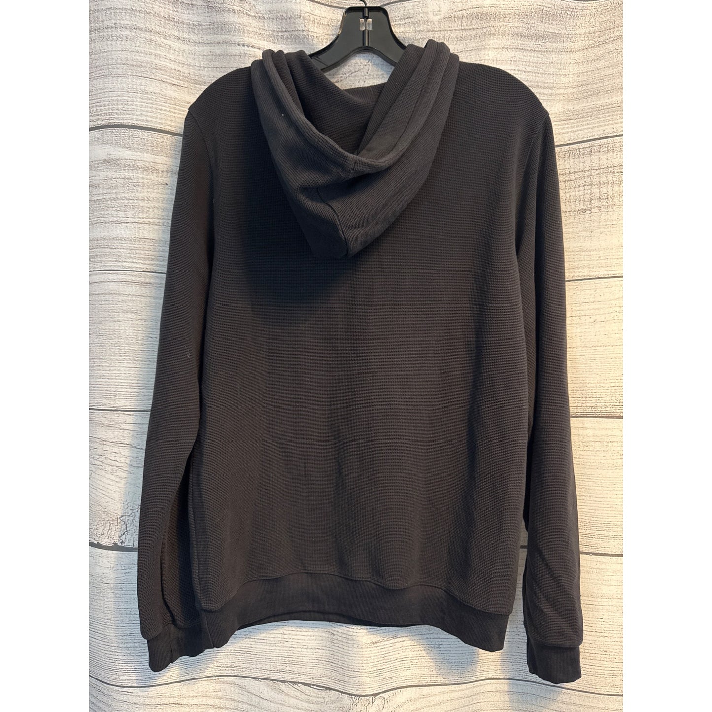 Alo Black Waffle Hooded Sweatshirt Size M