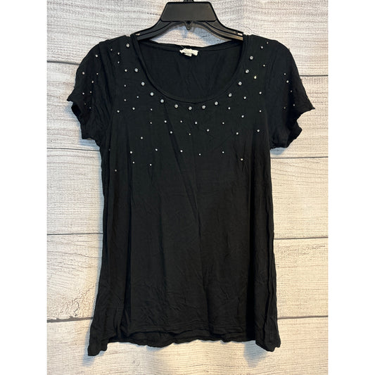 Soft Joie Women's Black Beaded T-Shirt S