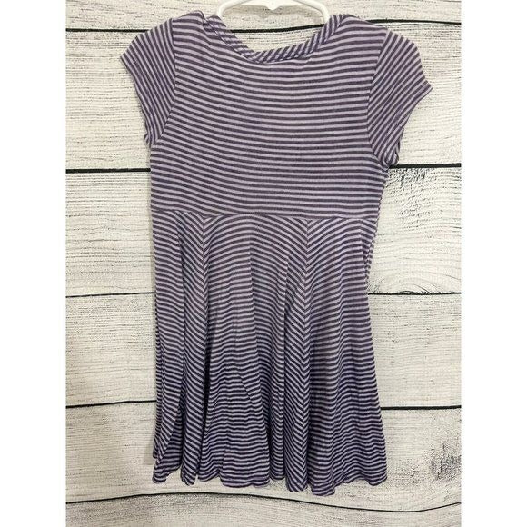 Purple Striped Bow Dress