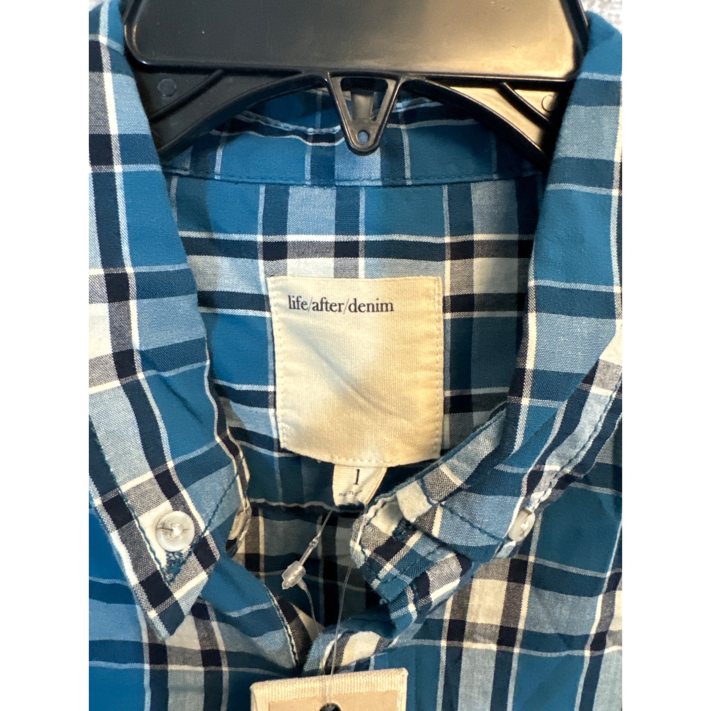 NWT Life/After/Denim Mens Long Sleeve Plaid Shirt Size  L