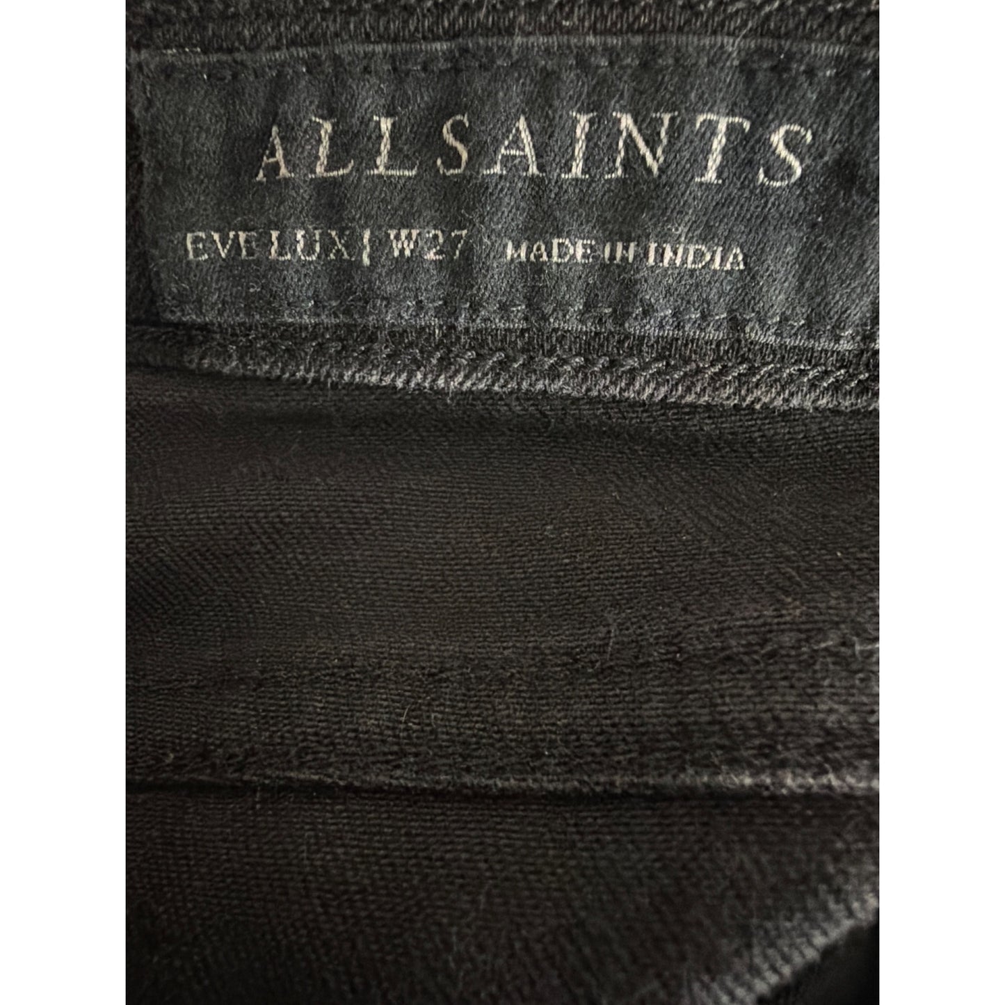 AllSaints Eve Lux Black Skinny Jeans W27