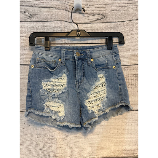 Mossimo high rise short short Lace Denim Shorts Size 25