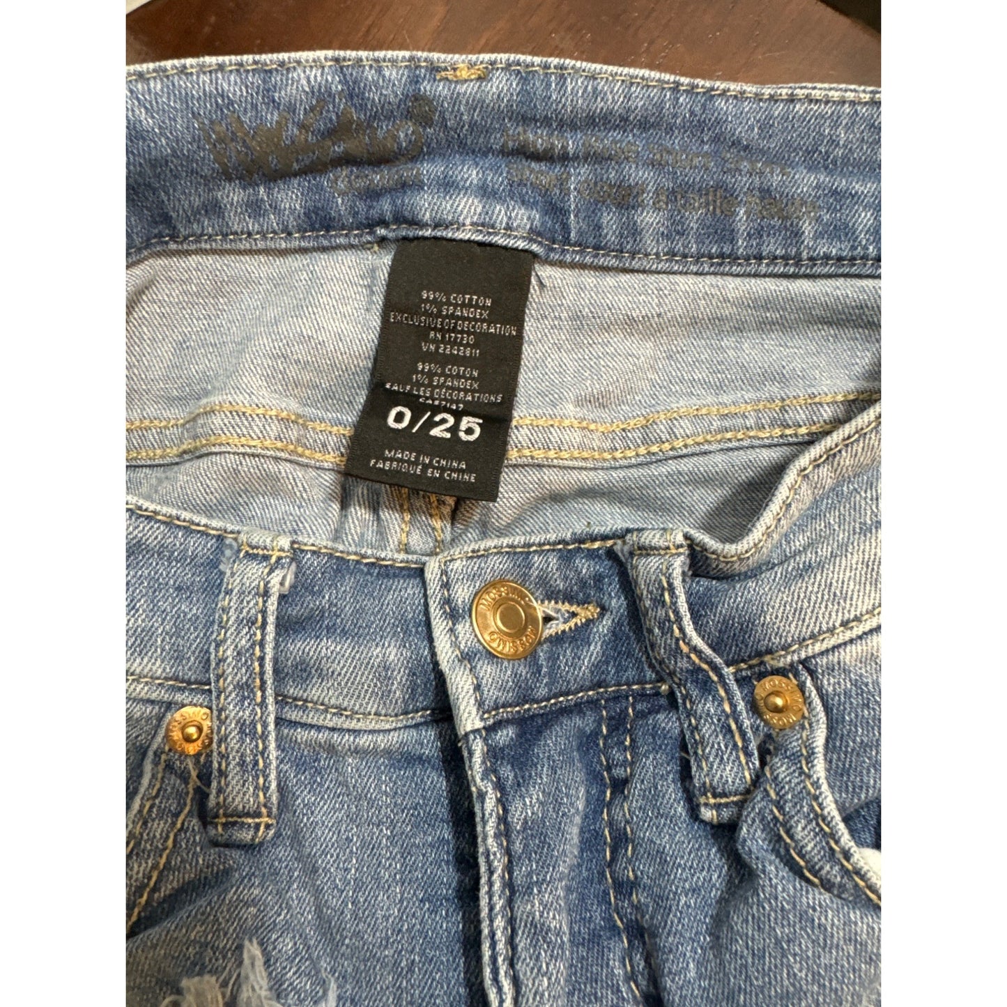 Mossimo high rise short short Lace Denim Shorts Size 25