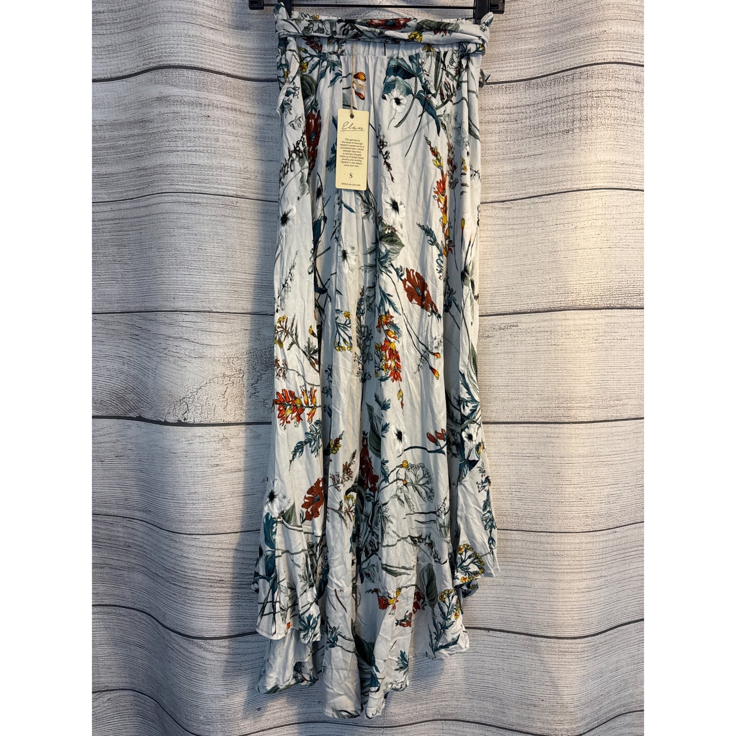 NWT Elan Printed Ruffle Botanical Floral Wrap Skirt Size S
