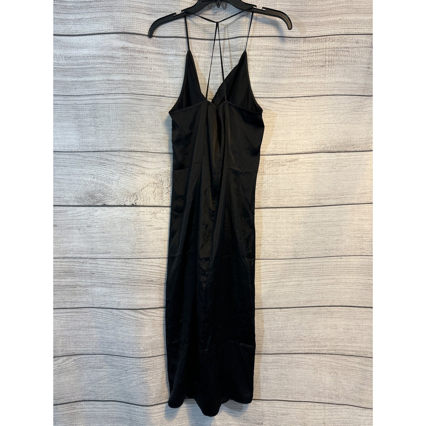 Express Black Satin Slip Dress Spaghetti Straps Size L