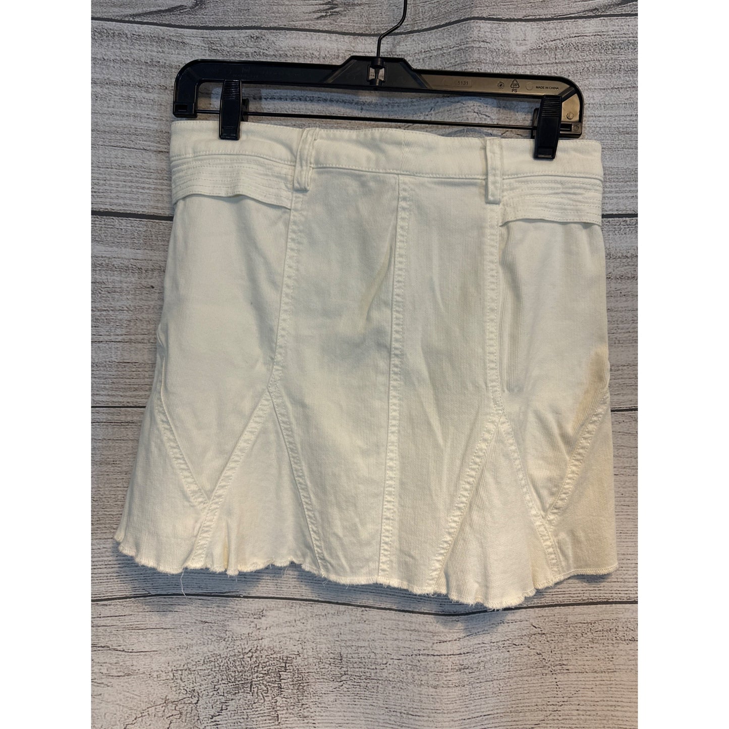 White Denim Mini Skirt With Pleats Size 4