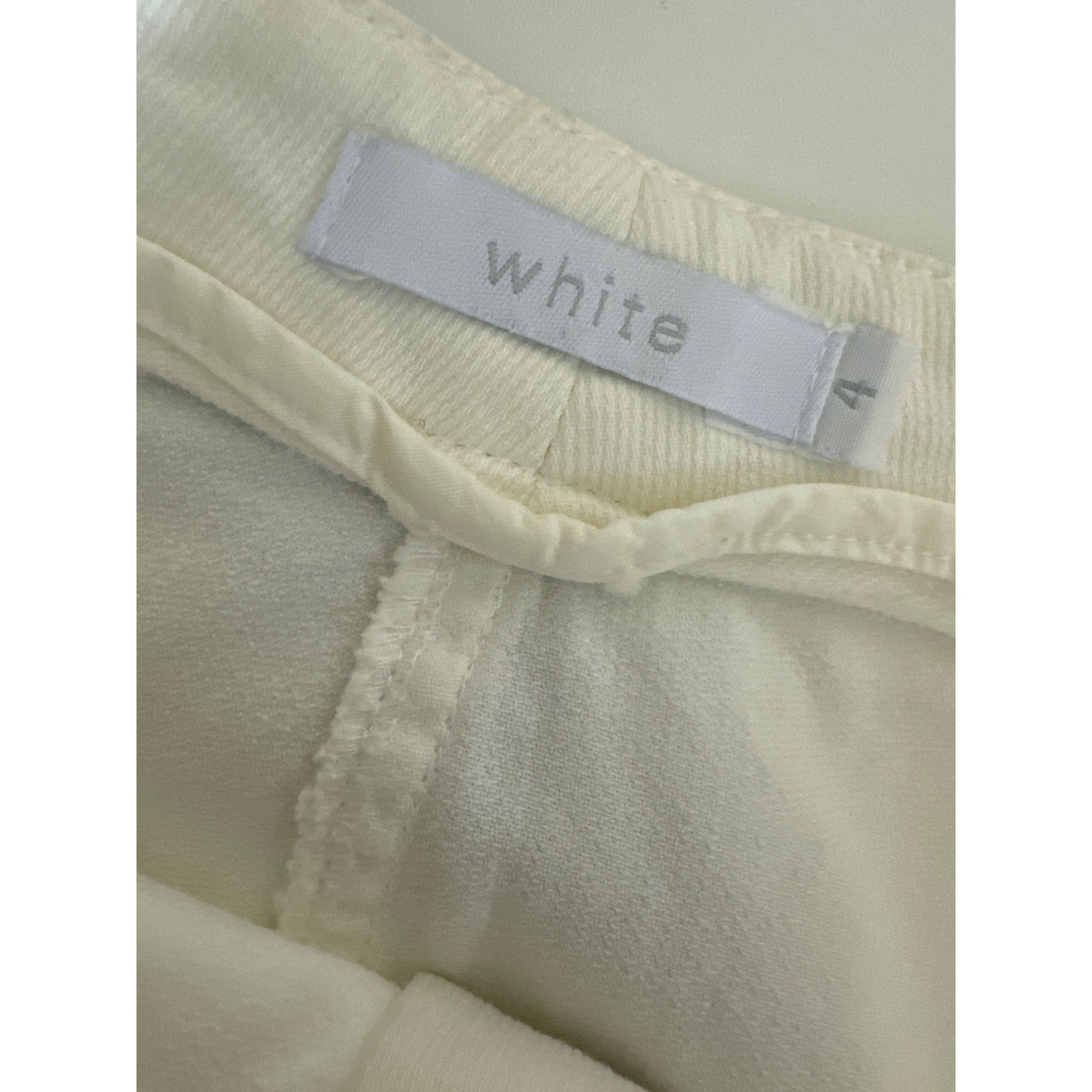 White Denim Mini Skirt With Pleats Size 4
