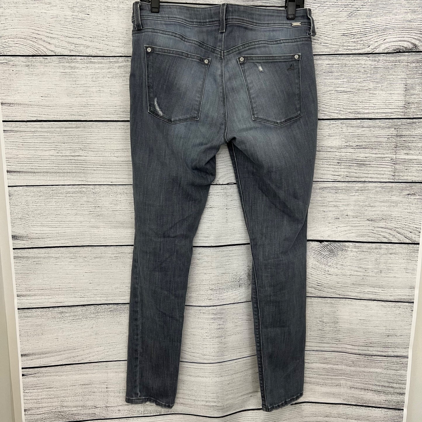 DL1961 Rocco Skinny Fit Gray Distressed Jeans, Size 31