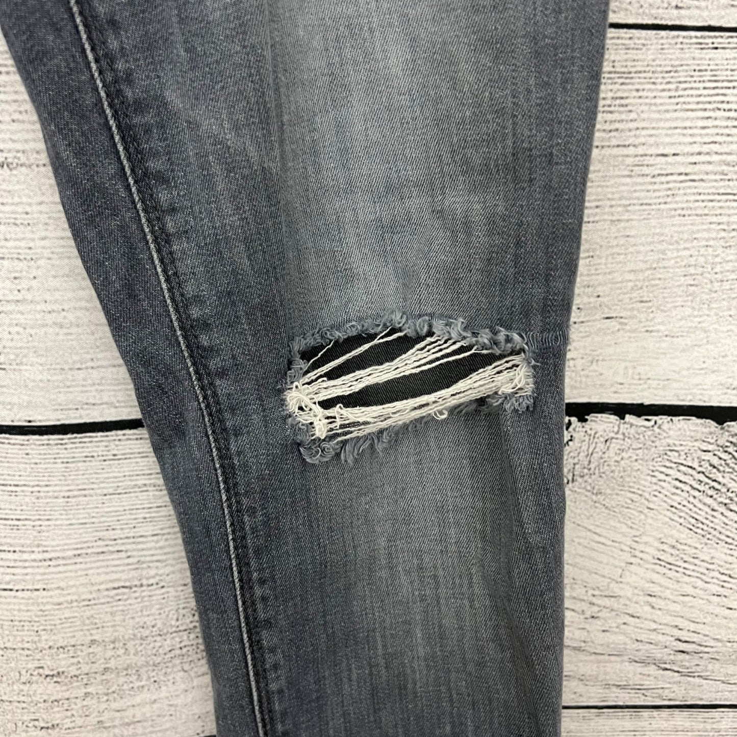 DL1961 Rocco Skinny Fit Gray Distressed Jeans, Size 31