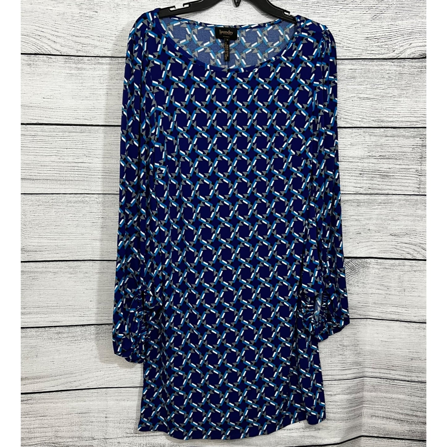Laundry Geometric Print Long Sleeve Dress, Size Small