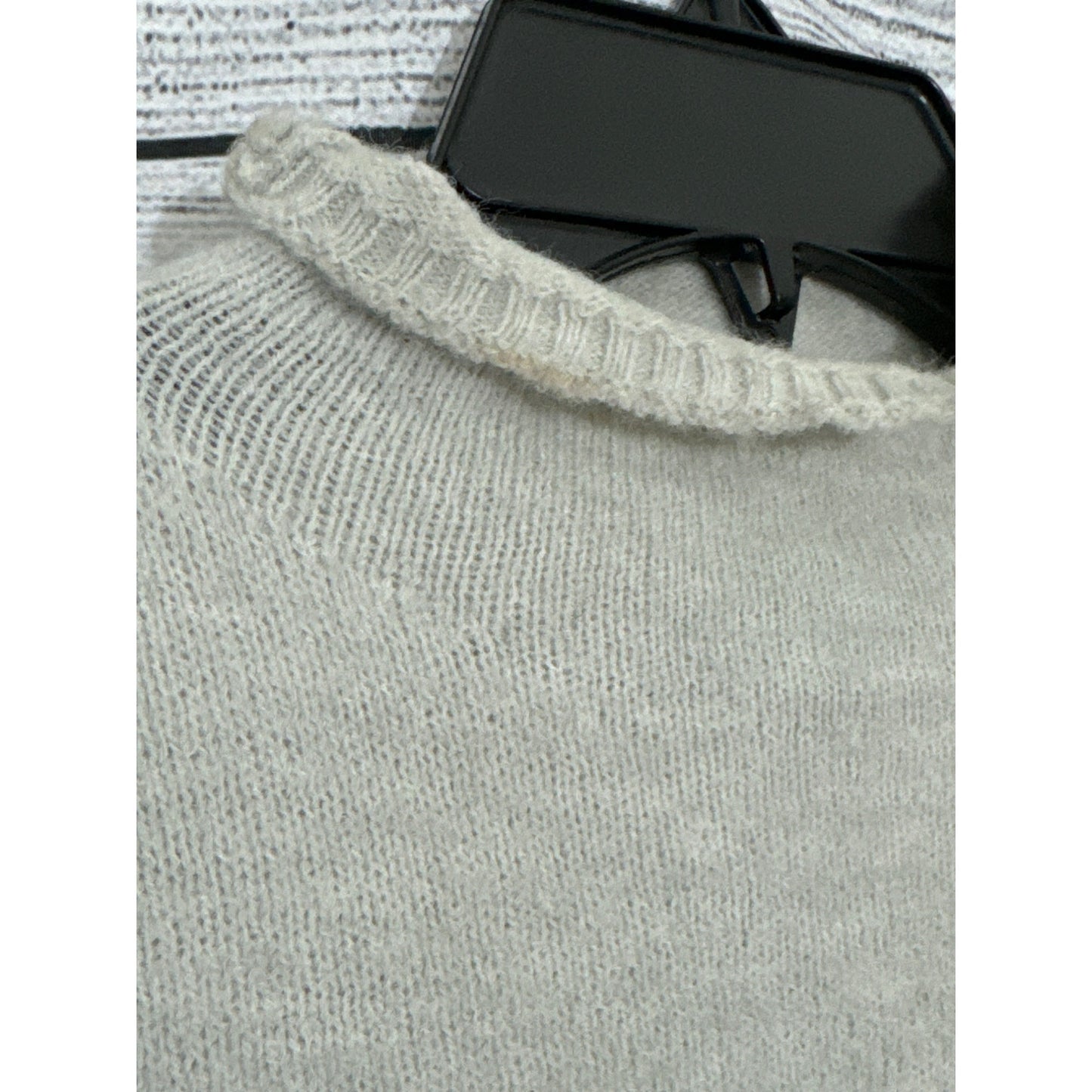 Astalia High Neck Black/Tan Chevron Sweater