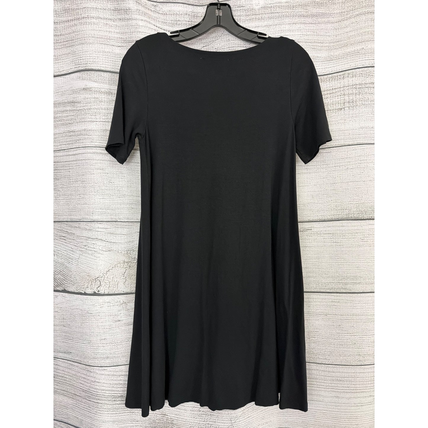 Loft Black Short Sleeve Swing Dress With Button Detail XS