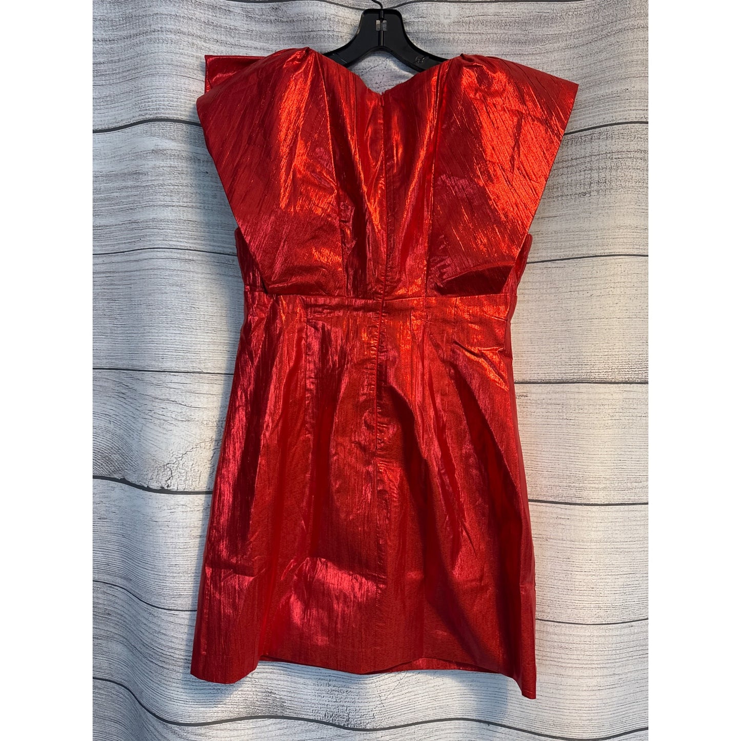 NWT Hyacinth House Red Metallic Plisse Tanya Mini Dress Size M