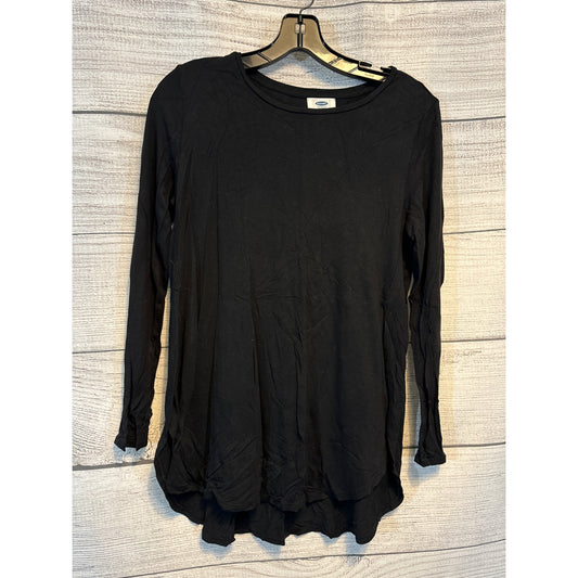Old Navy Black Long Sleeve Side Slit Top Size S