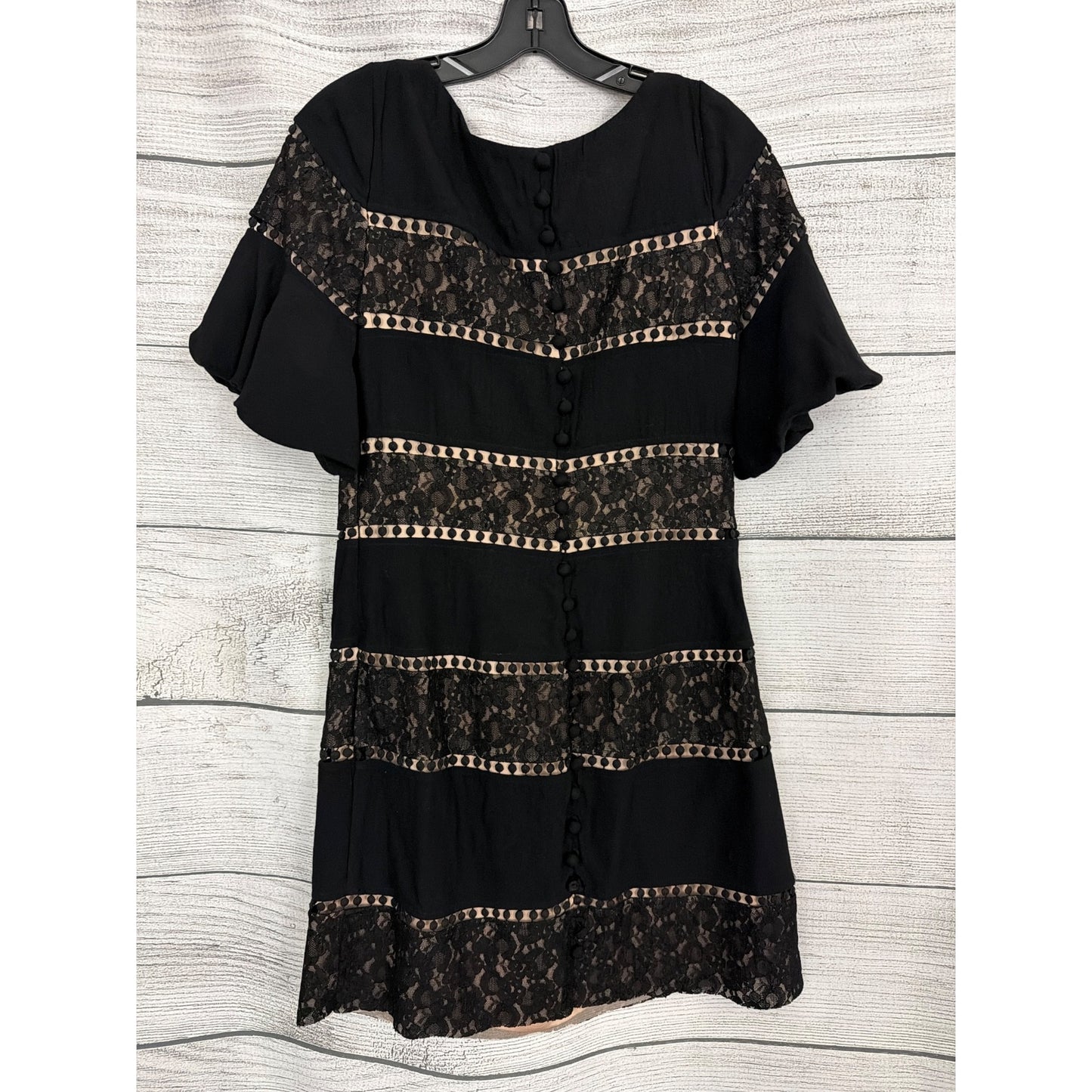 Tracy Reese Anthropologie Lace Panel Dress With Flutter Sleeves & Button Back Size 6