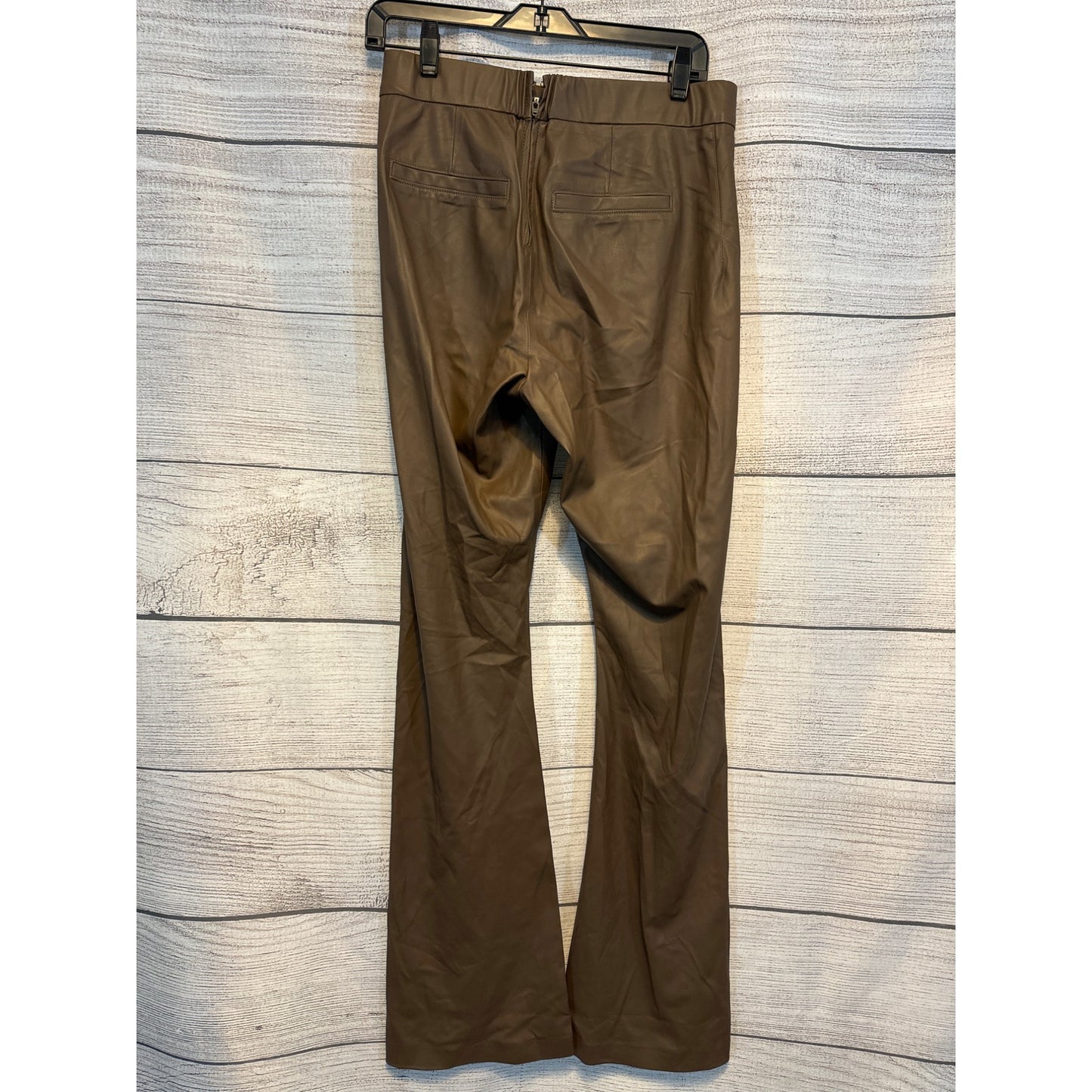 Blank NYC Brown Faux Leather Flare Pants Size M