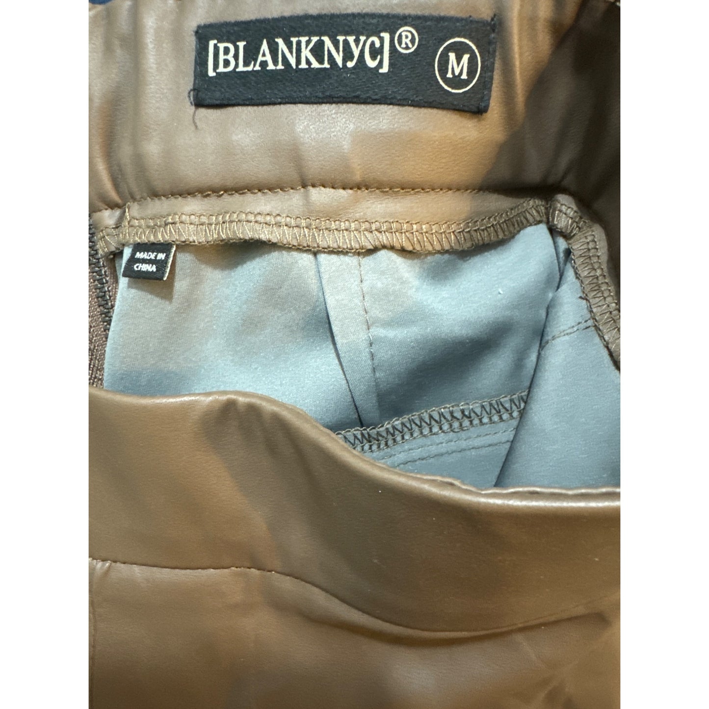 Blank NYC Brown Faux Leather Flare Pants Size M