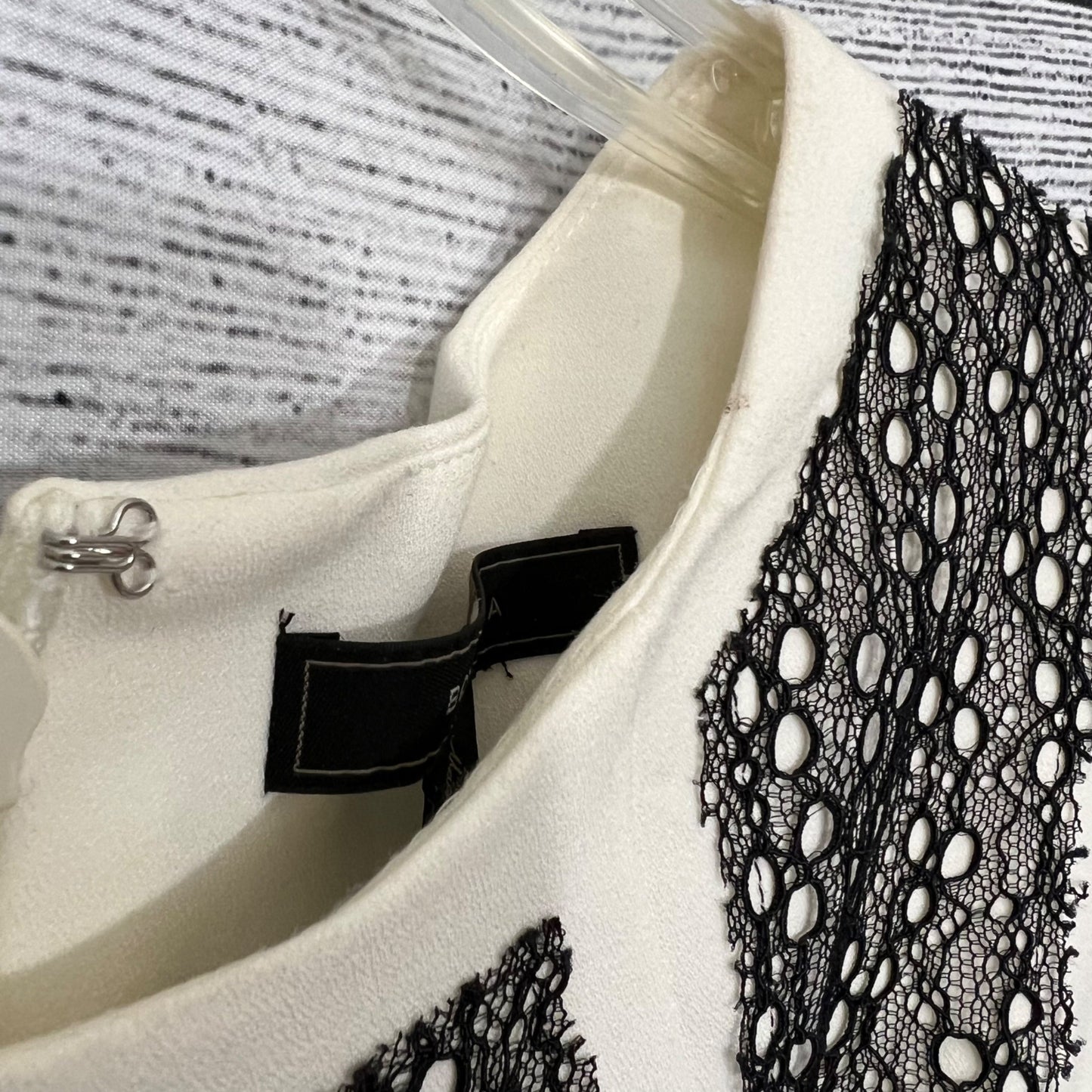 BCBGMaxAzaria White & Black Lace Bodycon Dress, Size 6