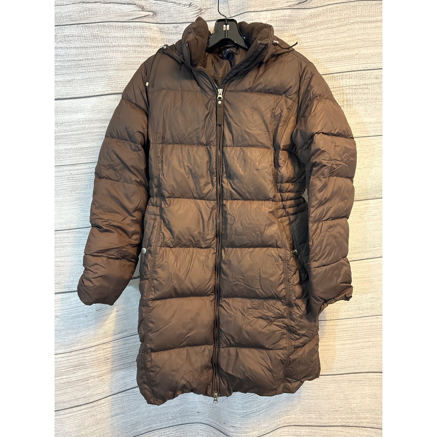 Lands End Brown Puffer Winter Coat Size M