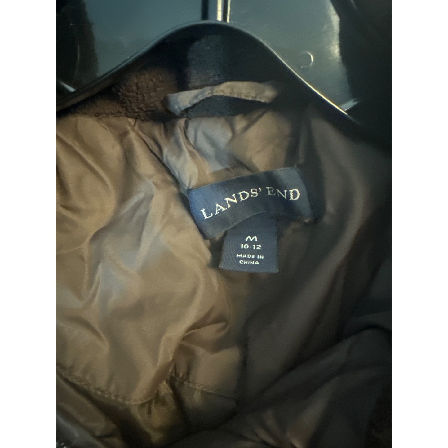Lands End Brown Puffer Winter Coat Size M