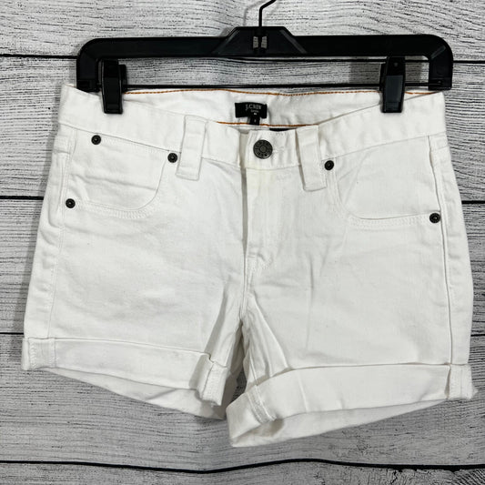 J.Crew White Denim Cuffed Shorts, Size 0
