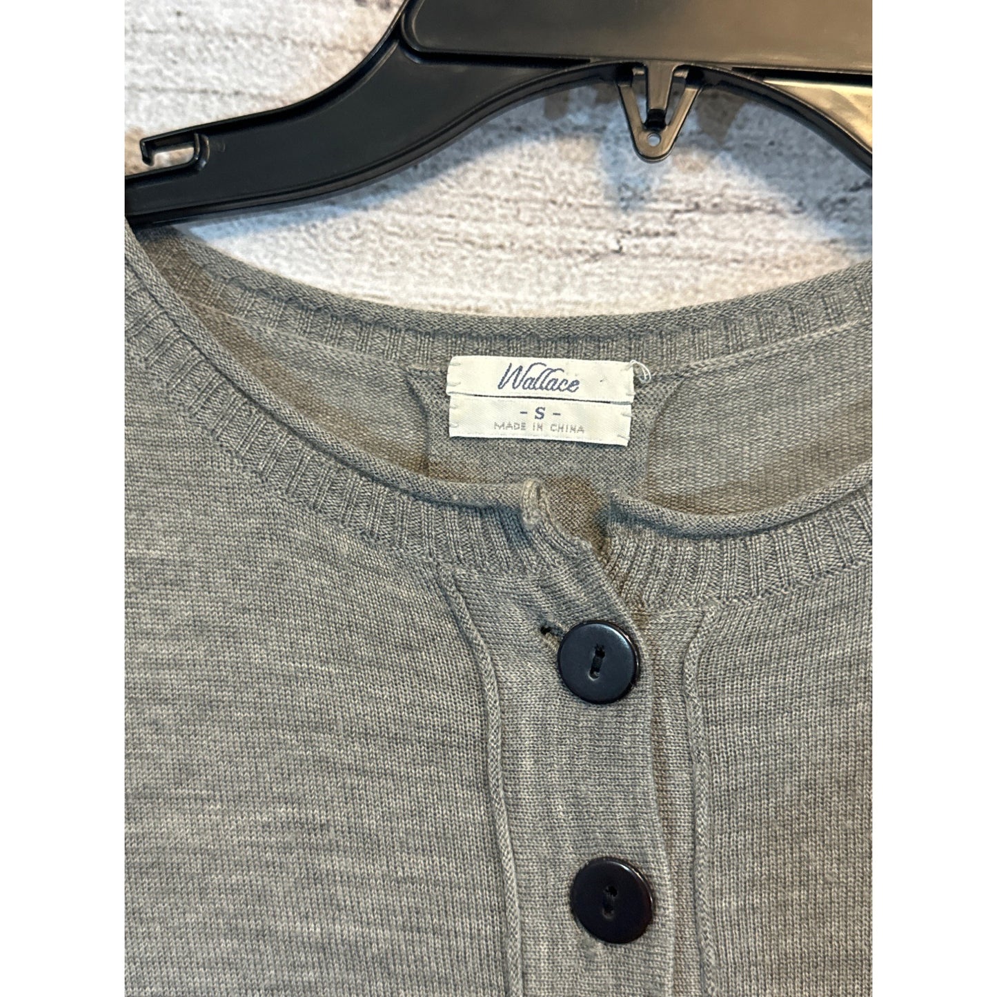 Wallace Gray Button Long Sleeve Top Size S