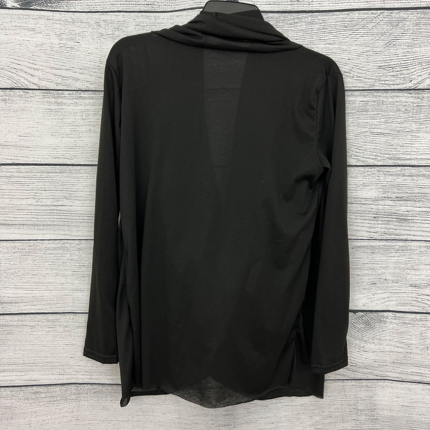 Black Drape Front Long Sleeve Top, Size L