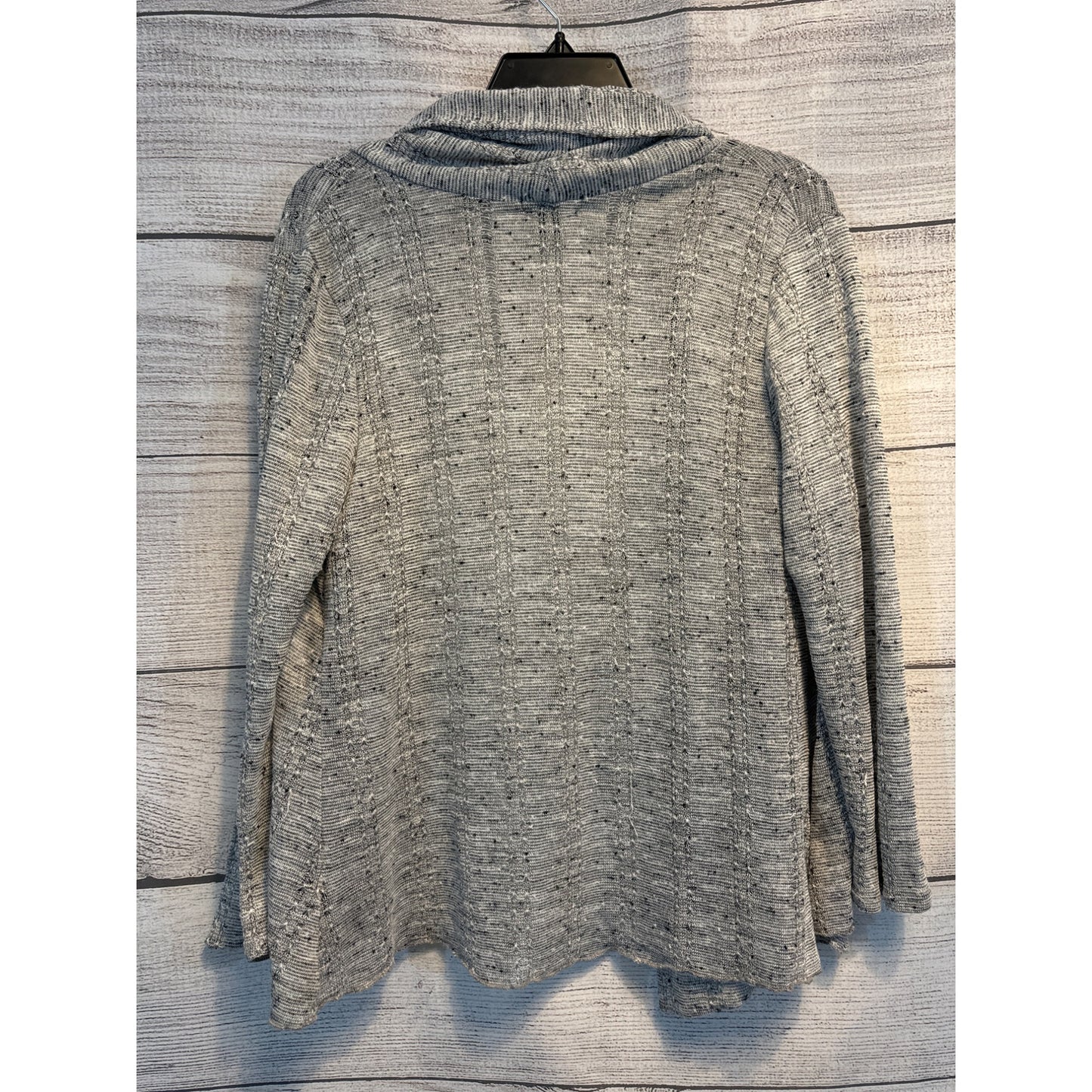 Zealous Light Grey Open-Front Knit Cardigan Size PL